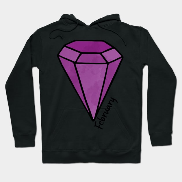 February Amethyst Birthstone Hoodie by murialbezanson